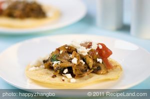 Sauteed Mushrooms, Onion, and Chipotle Chile with Corn Tortillas