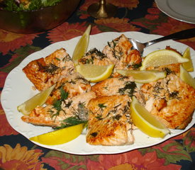 Dilled Salmon Steaks