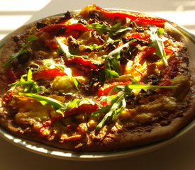 Basil Pesto, Artichoke Hearts, Sun-dried Tomato and Roasted Bell Pepper Pizza