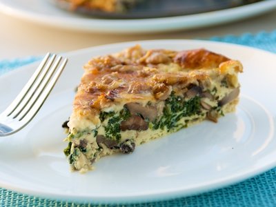 Crustless Spinach and Mushrooms Quiche