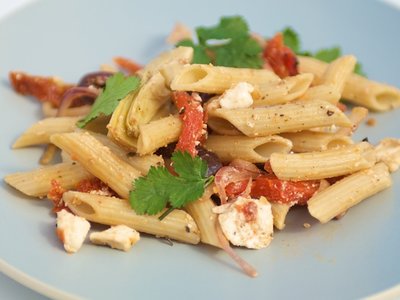 Mediterranean Pasta Salad With Feta Vinaigrette