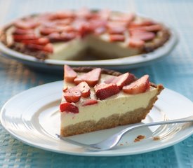 Ricotta and Strawberry Cheese Pie with Almond Crust