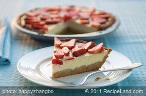 Ricotta and Strawberry Cheese Pie with Almond Crust
