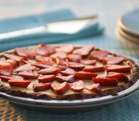 Ricotta and Strawberry Cheese Pie with Almond Crust