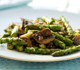 Asparagus with Mushrooms and Fresh Coriander