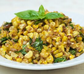 Roasted Corn with Basil Shallot Vinaigrette 