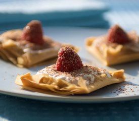 Strawberry Ricotta and Vanilla Sugar in Phyllo Squares