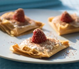 Strawberry Ricotta and Vanilla Sugar in Phyllo Squares