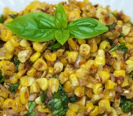 Roasted Corn with Basil Shallot Vinaigrette 