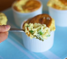 Fluffy Asparagus and Goat Cheese Soufflés