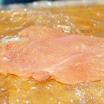 The resulting chicken breast after pounding into an even thickness