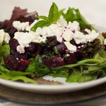 Mixed Greens Salad with Beets and Goat Cheese