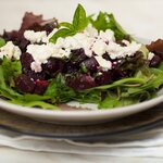 Mixed Greens Salad with Beets and Goat Cheese