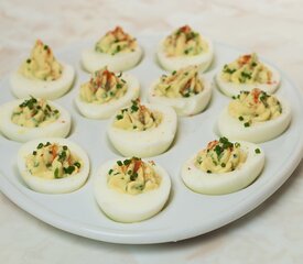 Chive Tarragon Deviled Eggs-Easter