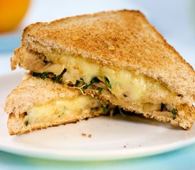 Grilled Cheese Sandwich with Sauteed Mushrooms and Arugula