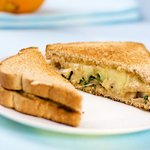 Grilled Cheese Sandwich with Sauteed Mushrooms and Arugula