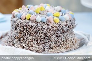 Easter Chocolate Cake with Chocolate Sour Cream Frosting