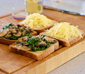 Grilled Cheese Sandwich with Sauteed Mushrooms and Arugula