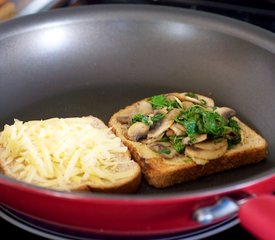 Grilled Cheese Sandwich with Sauteed Mushrooms and Arugula