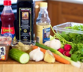 Fresh Vegetable Salad with Miso Dressing