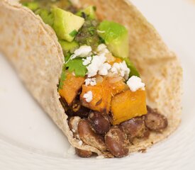 Pinta Bean and Butternut Tacos with Fresh Green Salsa