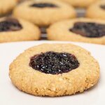 Low-fat Blueberry Chocolate Thumbprint Cookies