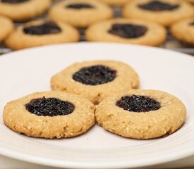 Low-fat Blueberry Chocolate Thumbprint Cookies