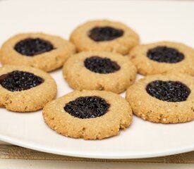 Low-fat Blueberry Chocolate Thumbprint Cookies