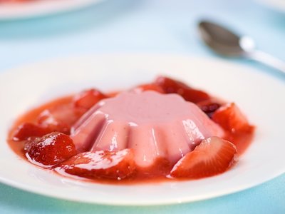 Strawberry Panna Cotta with Strawberry Compote