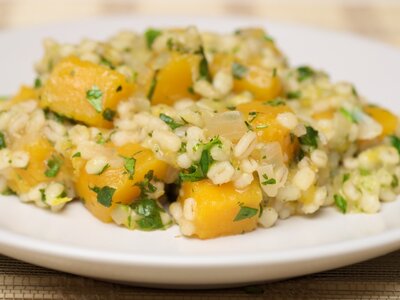 Butternut Squash and Pearl Barley Pilaf