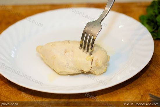 Perfectly poached chicken breast