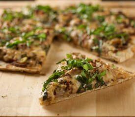 Mushroom Onion and Basil Pizza