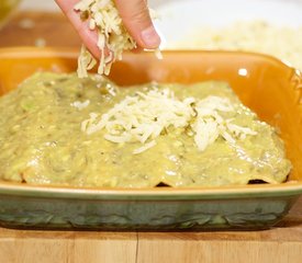 Cheesy Black Bean Enchiladas with Creamy Salsa Verde