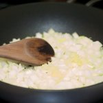 Stir in the onion and cook, uncovered, for about 6 minutes, and stir often...