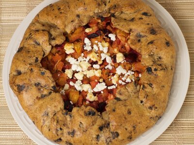 Roasted Root Vegetable Galette with Black Olives