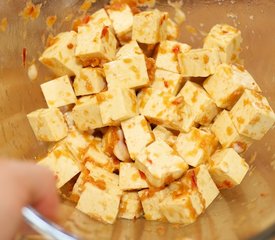 Stir Fried Asian Marinated Tofu with Boy Choy, Bell Pepper and Snow Peas