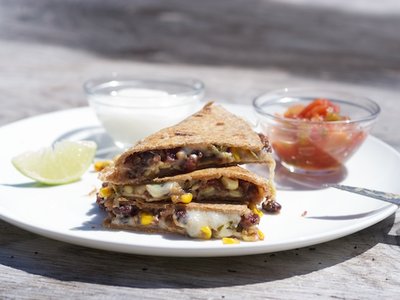 Cheesy Corn and Black Bean Quesadillas