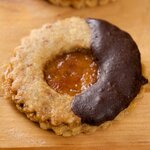 Almond Apricot and Chocolate Sandwich Cookies
