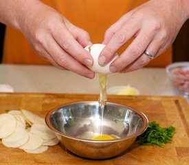 Potato Ham and Herb Omelette