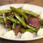 Balsamic Red Onions with Glazed Green Beans