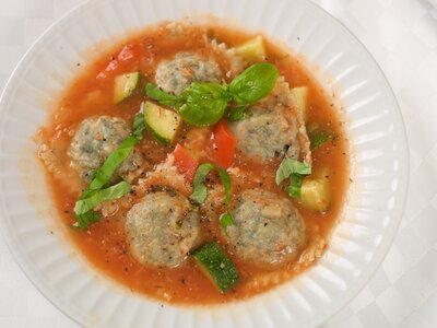 Ravioli with Fresh Vegetable Soup