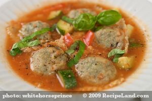 Ravioli with Fresh Vegetable Soup recipe