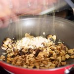 Time to stir in the chopped porcini mushrooms, garlic...