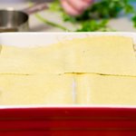 Lay another 3 sheets of lasagna noodles...