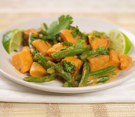 Red Thai Curry Green beans, Sweet potatoes and Tofu