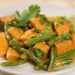 Red Thai Curry Green beans, Sweet potatoes and Tofu