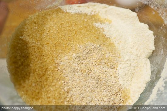 Here we have all the dry ingredients together in a large bowl...