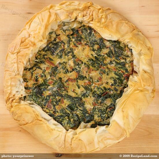 Phyllo Spinach, Sun-dried Tomato and Ricotta Cheese Tart Recipe