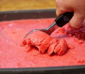 Pillowy Strawberry Orange Sorbet