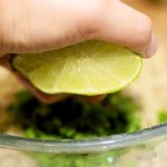 squeeze the fresh lime juice into the mixture...